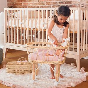 Puppenbettdecke und Kissen BOBBLE rosa