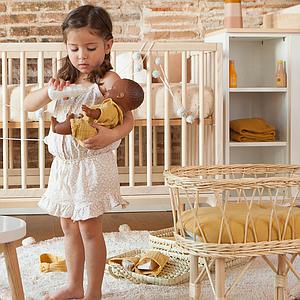 Puppenbettdecke und Kissen BOBBLE senfgelb