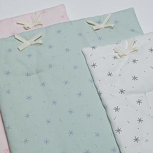 Puppenbettdecke und Kissen STARS grün