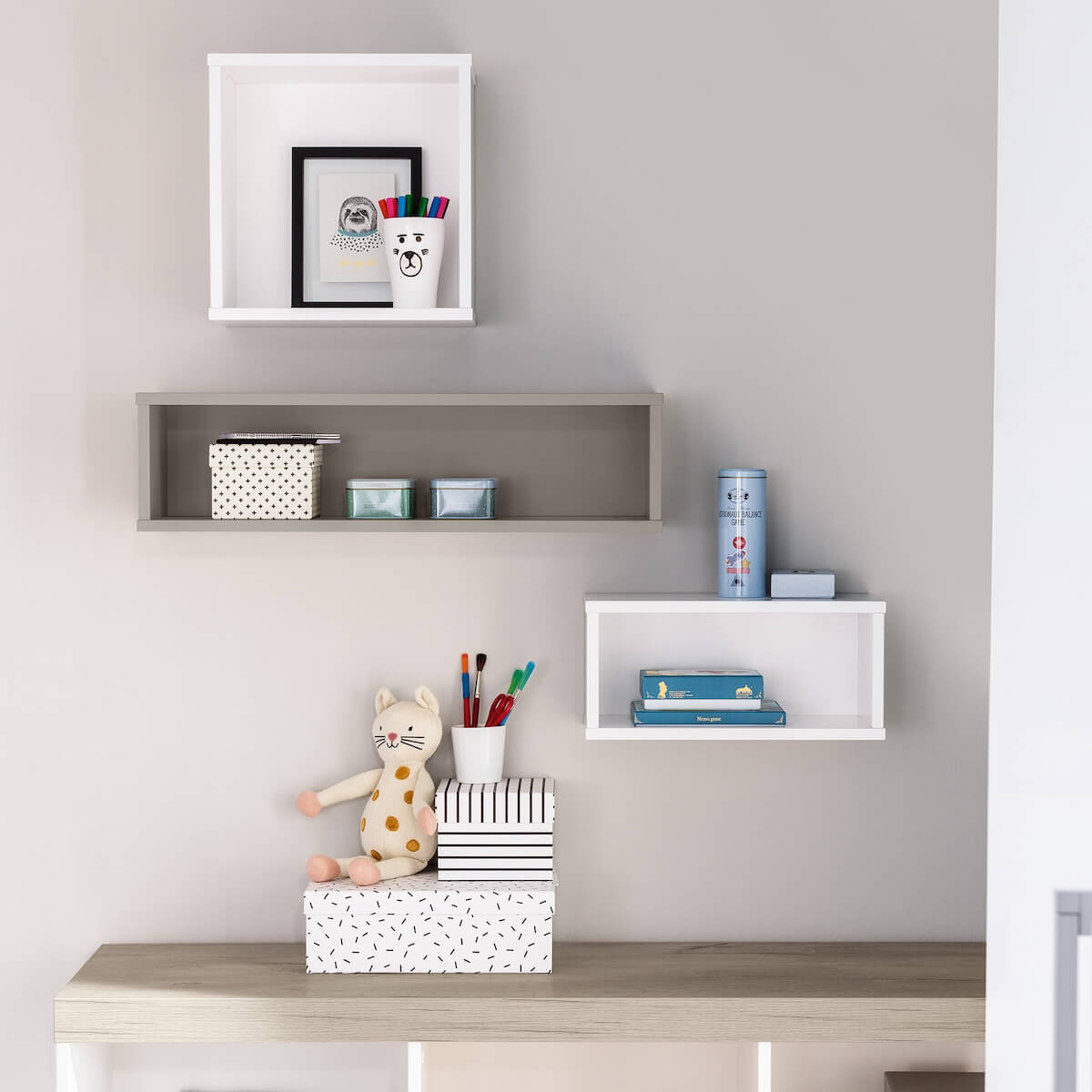 Quadratische Wandbox Paidi weiß