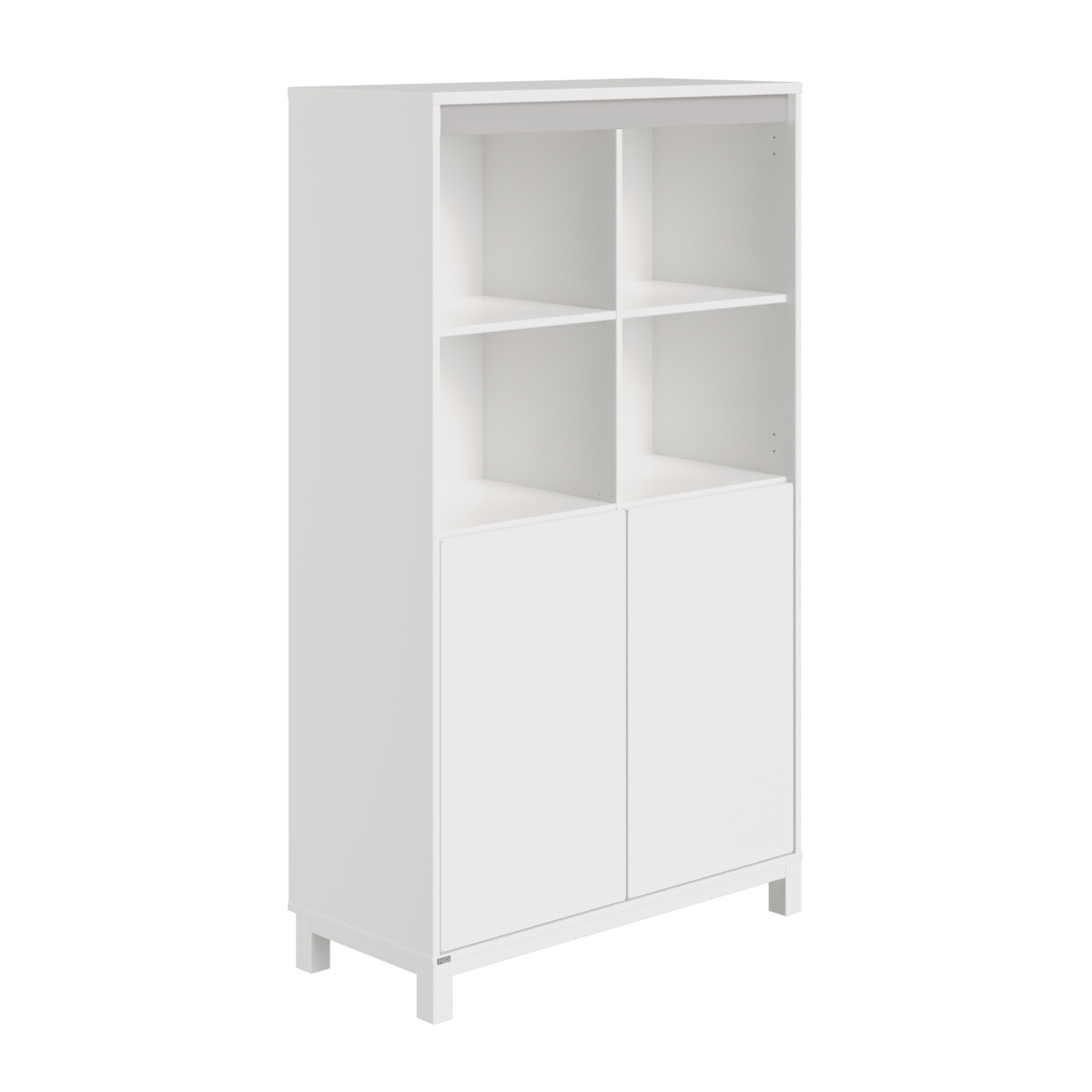 Regal 2 Ports links 4 offene Fächer oben OLLI Paidi weiß schiefergrau