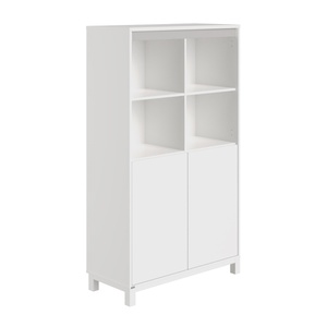 Regal 2 Ports links 4 offene Fächer oben OLLI Paidi weiß schiefergrau