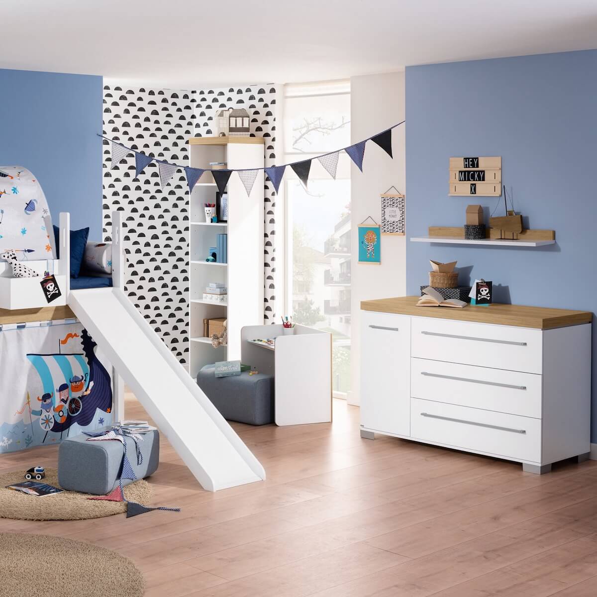 Regal für Wandmalerei Paidi chenê nebraska weiß