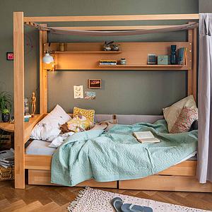 Rückseitenpaneel  Bettzusatz DESTYLE de Breuyn Buchenfurnierte Spanplatte natur geölt