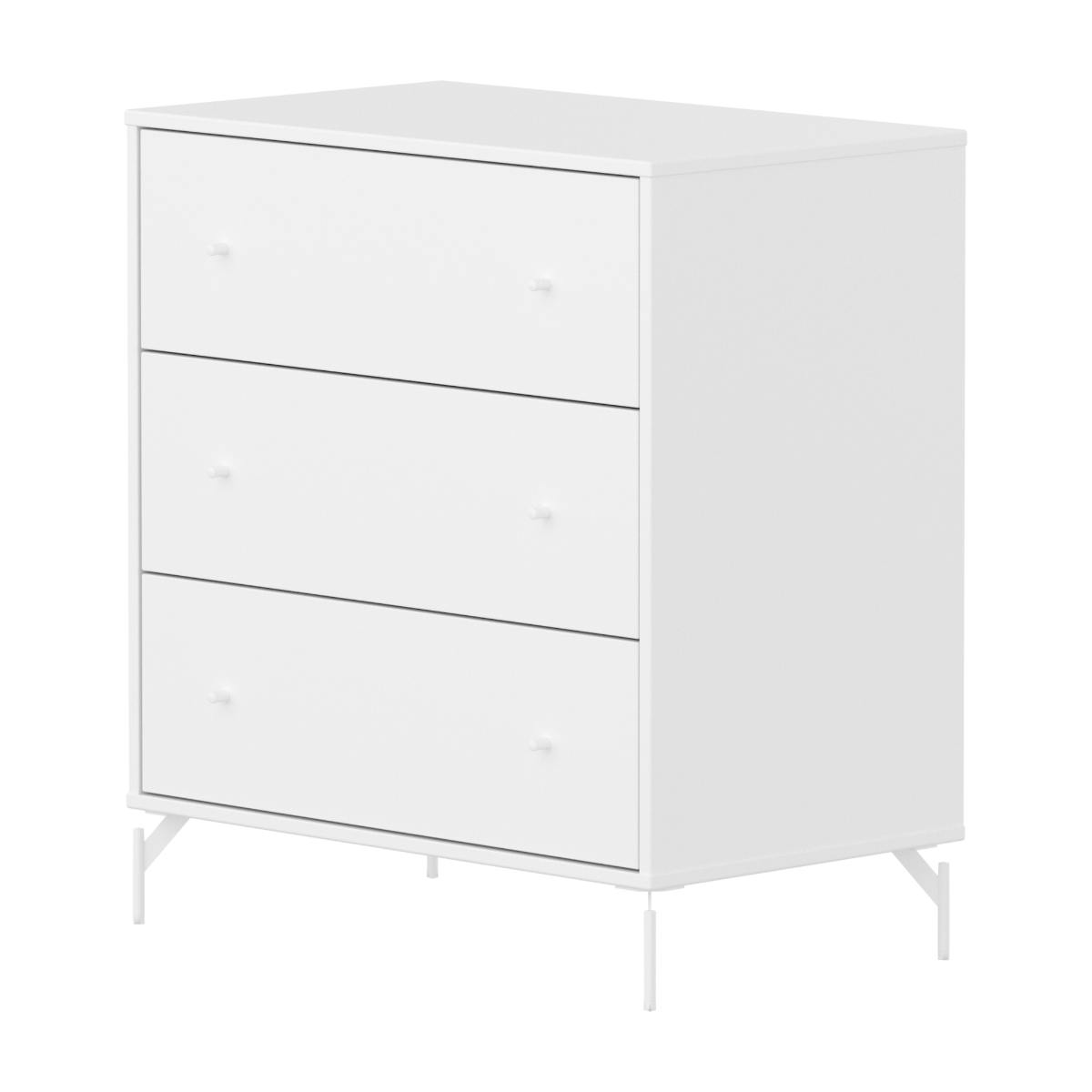 SAGA Flexa Kommode mit 3 Schubladen und Fußteil weiß