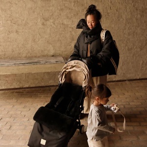 Schaffell-Fußsack PUFFMUFF Binibamba black black