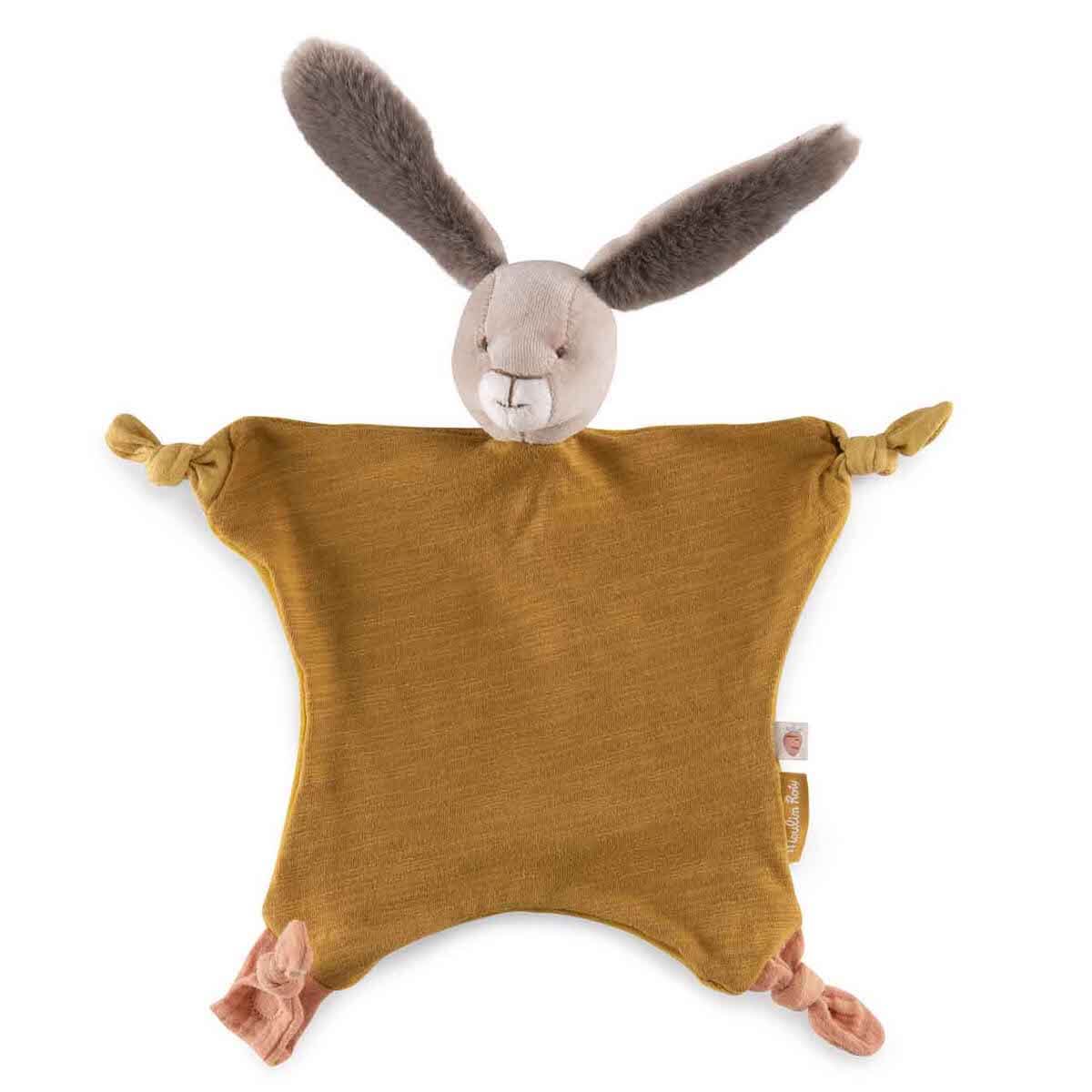 Schmusetuch Hase TROIS PETITS LAPINS Moulin Roty ocre
