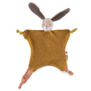 Schmusetuch Hase TROIS PETITS LAPINS Moulin Roty ocre