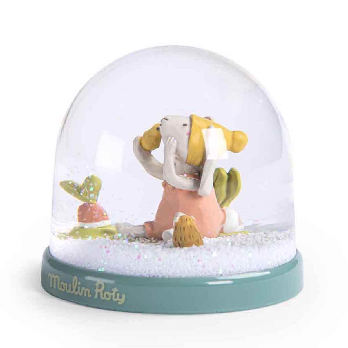 Schneekugel TROIS PETITS LAPINS Moulin Roty