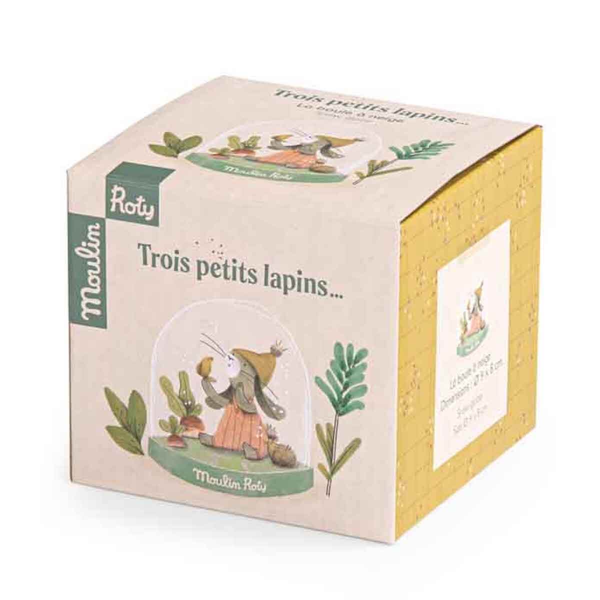 Schneekugel TROIS PETITS LAPINS Moulin Roty