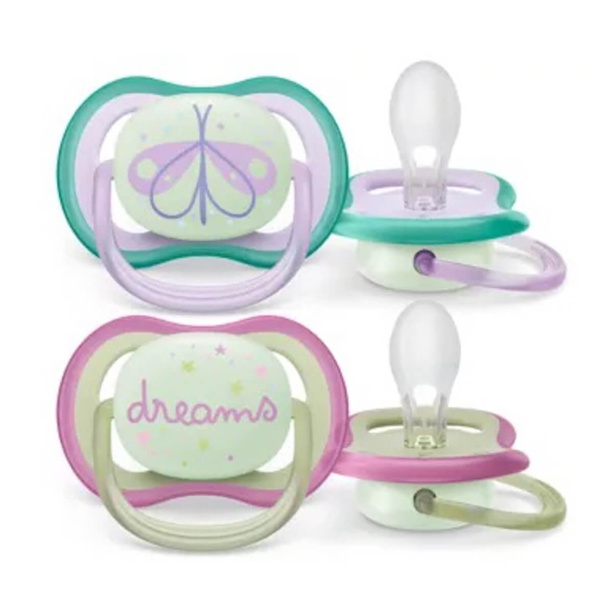 Schnuller +0M ULTRA AIR NIGHT Avent Mädchen