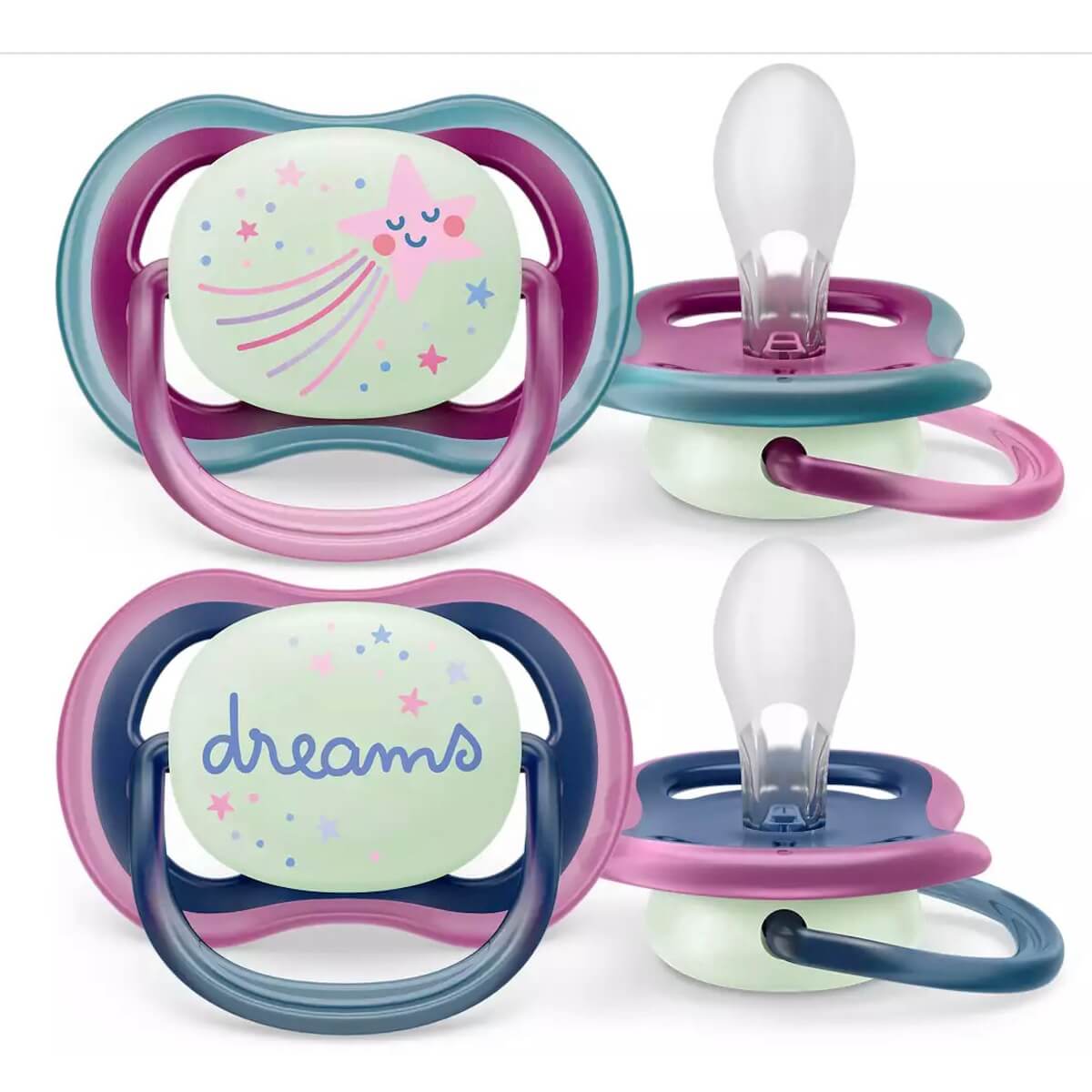 Schnuller +6M ULTRA AIR NIGHT Avent Mädchen