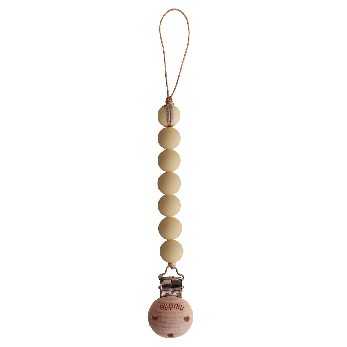 Schnuller Clip Halo Mushie Mtted gelb