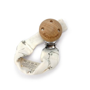 Schnullerhalter WOOD Babyshower olive bloom