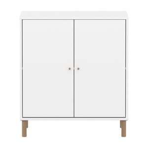 Schrank 2 Türen mit Fuß SAGA Flexa weiß Eiche