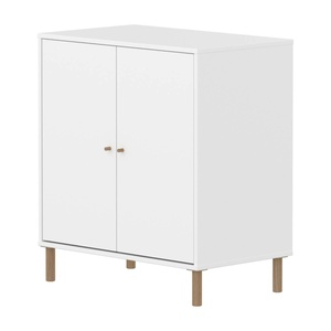 Schrank 2 Türen mit Fuß SAGA Flexa weiß Eiche