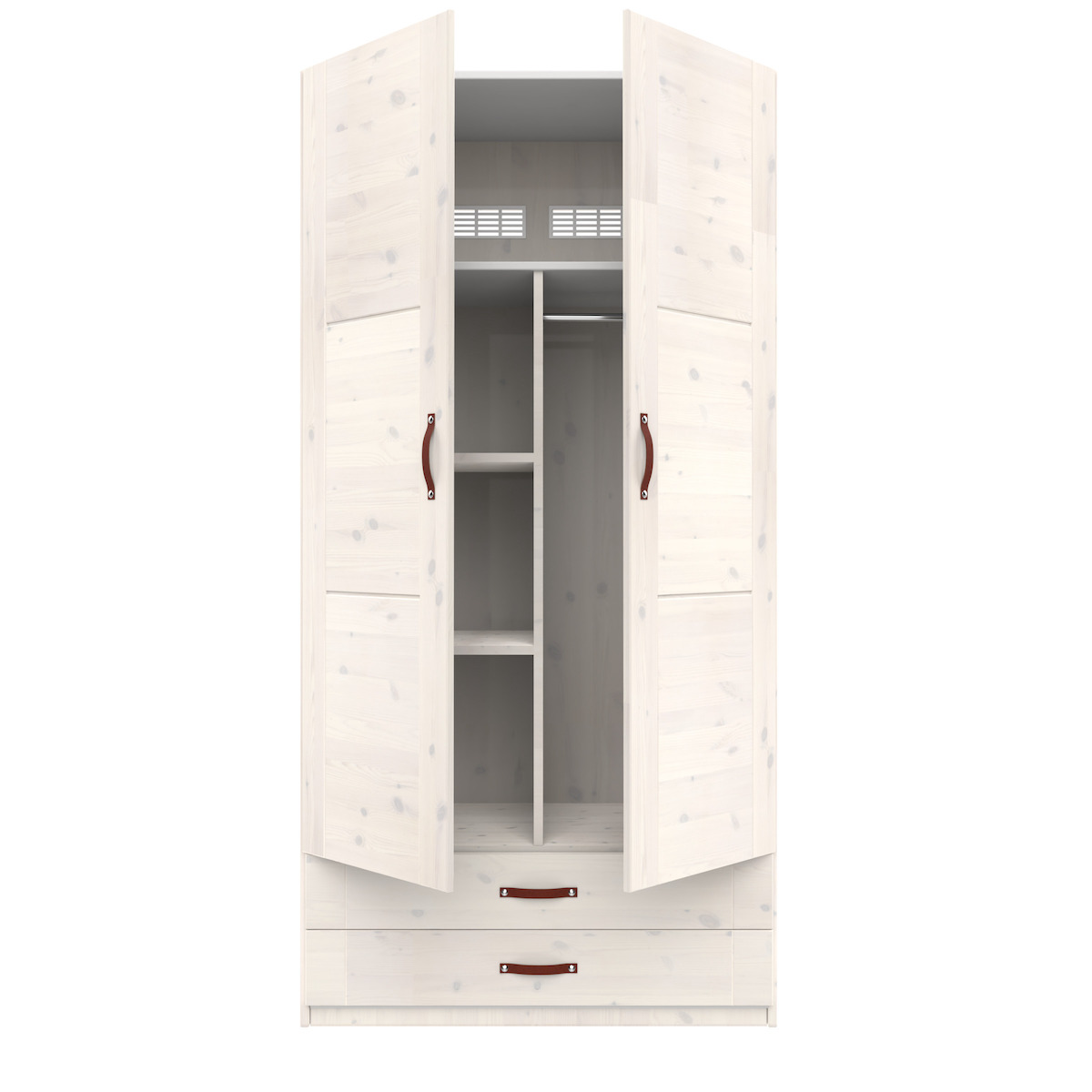 Schrank 2 Türen Regale und Schubladen 100cm Lifetime weiß