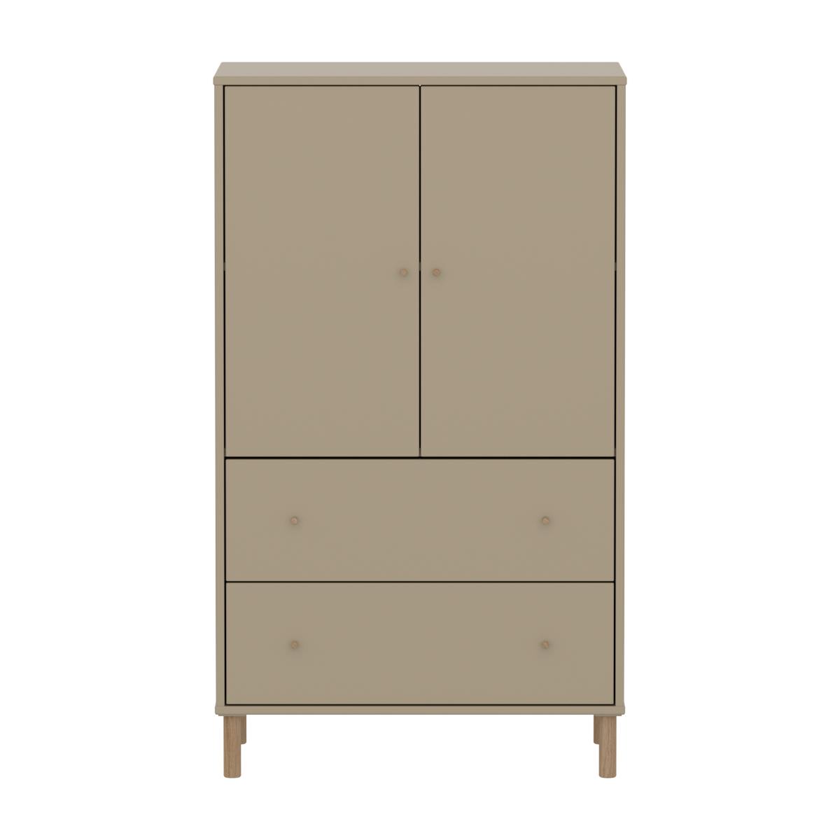 Schrank 2 Türen und 2 Schubladen mit Fuß SAGA Flexa Hafer Eiche