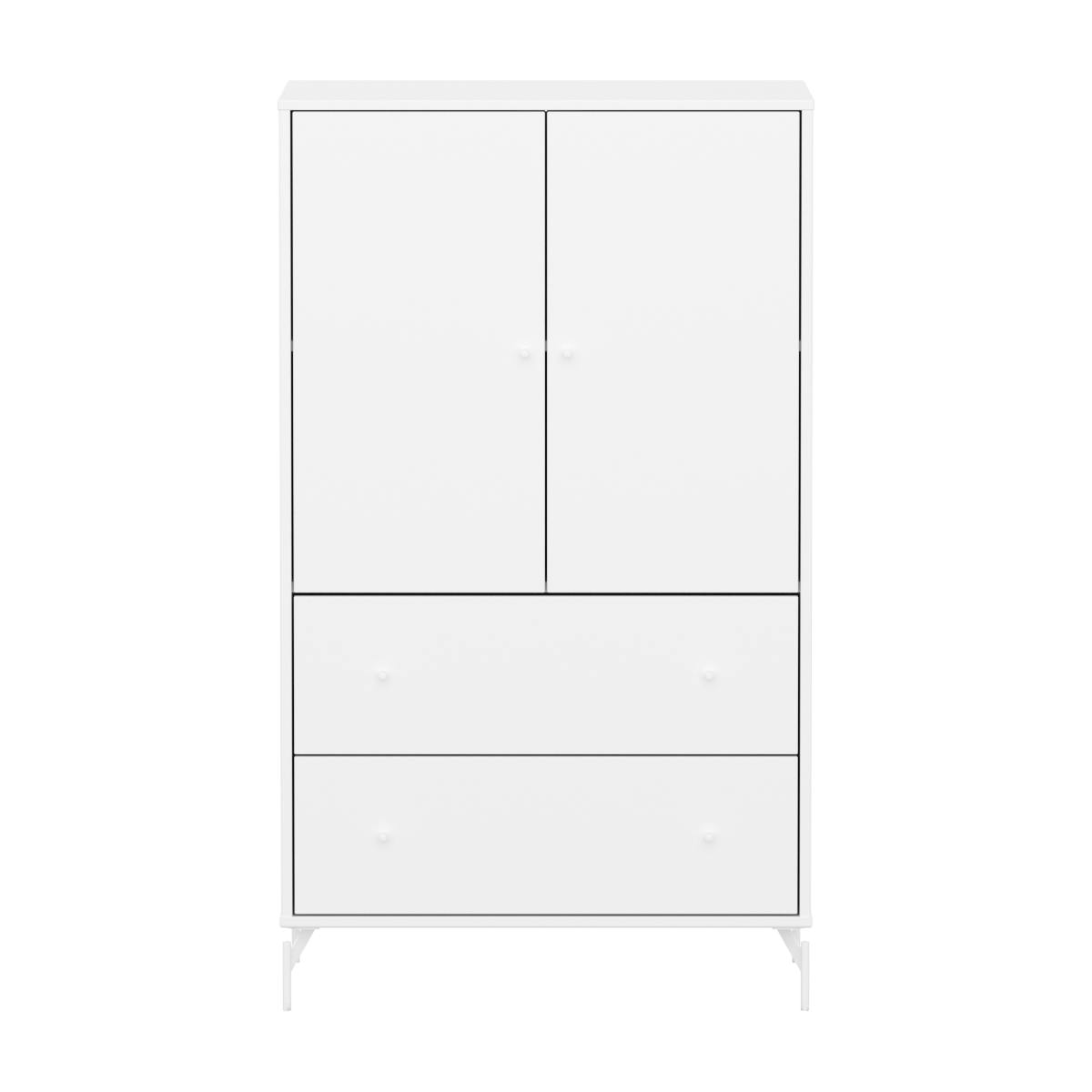 Schrank 2 Türen und 2 Schubladen mit Fuß SAGA Flexa weiß