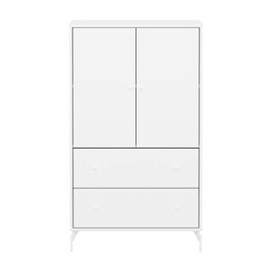 Schrank 2 Türen und 2 Schubladen mit Fuß SAGA Flexa weiß