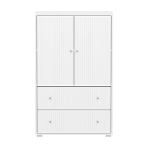 Schrank 2 Türen und 2 Schubladen Rillen SAGA Flexa weiß oat