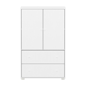 Schrank 2 Türen und 2 Schubladen Rillen SAGA Flexa weiß