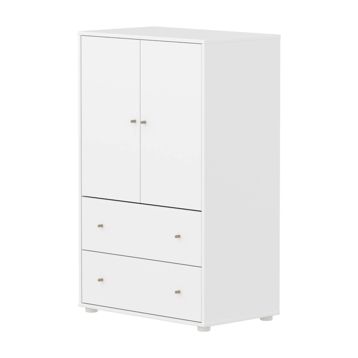 Schrank 2 Türen und 2 Schubladen SAGA Flexa weiß oat