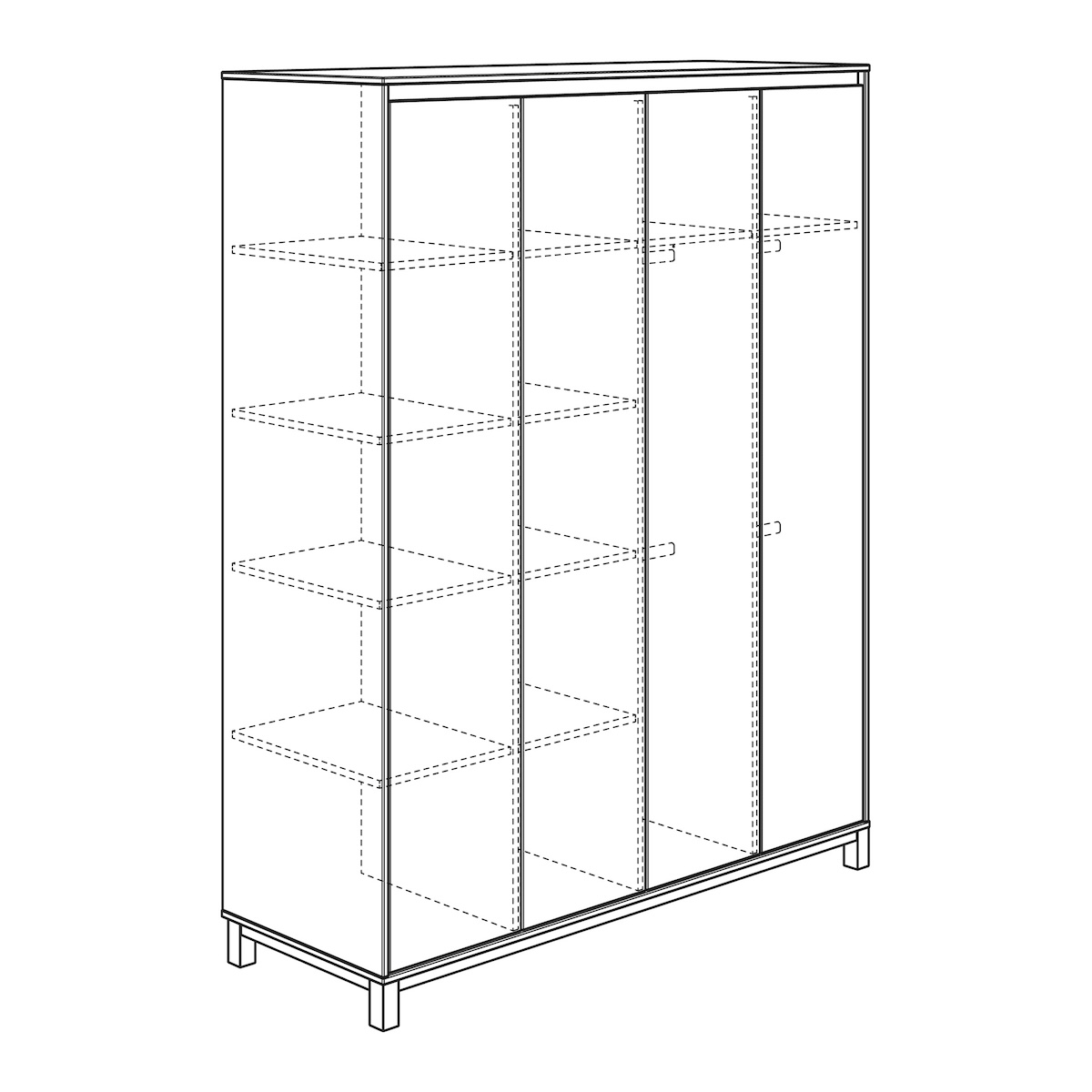 Schrank 4 Türen OLLI Paidi weiß blau matt