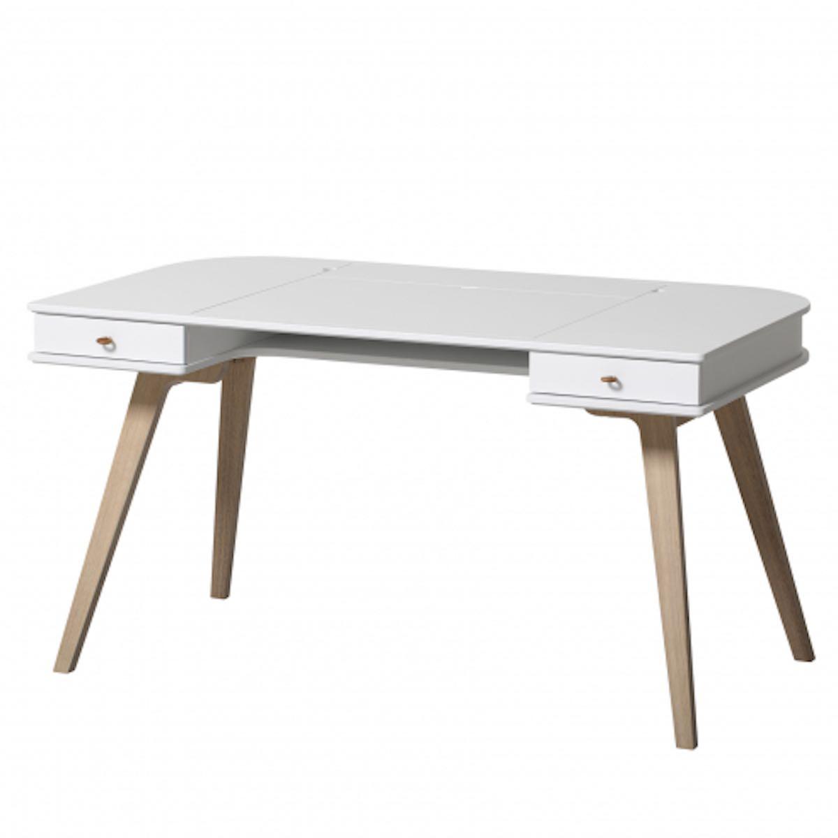 Schreibtisch 66cm WOOD Oliver Furniture weiß-Eiche