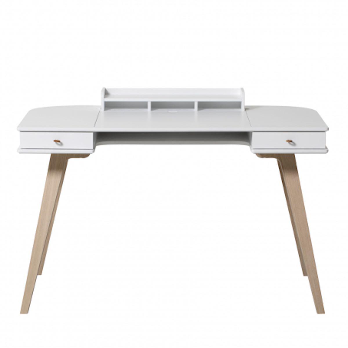 Schreibtisch 72,6cm WOOD Oliver Furniture weiß-Eiche