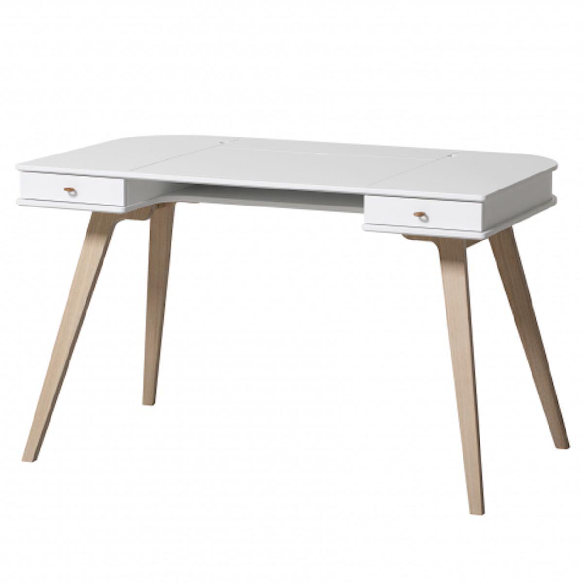 Schreibtisch 72,6cm WOOD Oliver Furniture weiß-Eiche