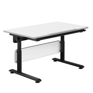 Schreibtisch DIEGO 120x70cm, kreideweiße Platte, schwarzer Rahmen DIEGO Schreibtische Paidi Schwarz Weiß