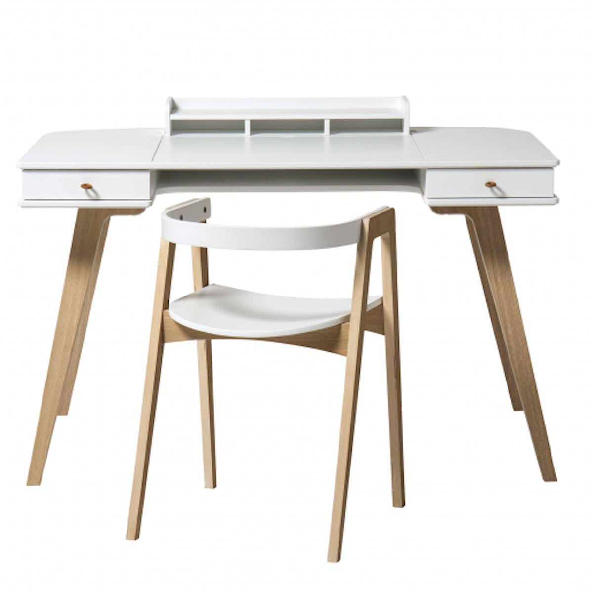 Schreibtisch-Stuhl 66cm WOOD Oliver Furniture weiß-Eiche