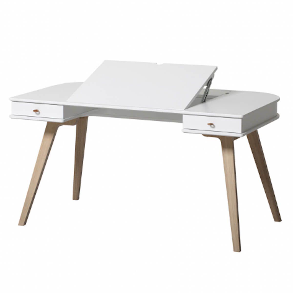 Schreibtisch-Stuhl 66cm WOOD Oliver Furniture weiß-Eiche