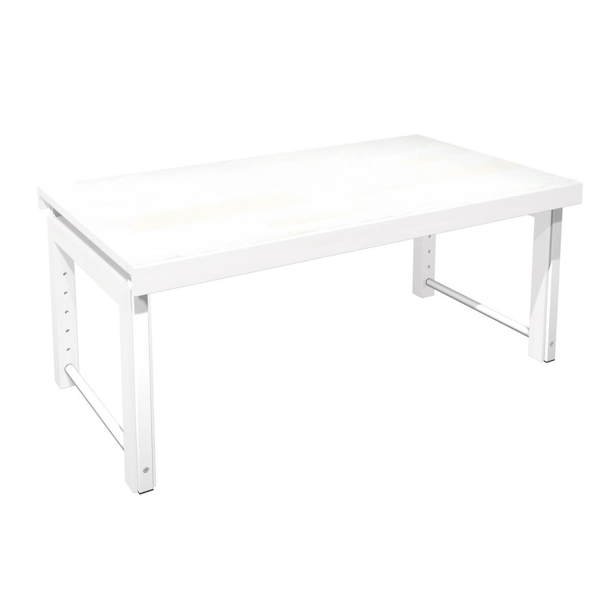 Schreibtisch ZIGGY de Breuyn aus massiver Buche in Ausfuehrung weiß - Metall weiß