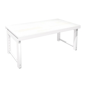 Schreibtisch ZIGGY de Breuyn aus massiver Buche in Ausfuehrung weiß - Metall weiß