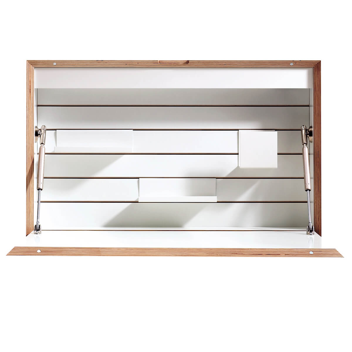 Sekretär FLATBOX Müller Small Living weiß-Birkenkante