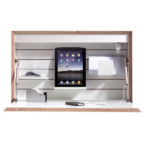 Sekretär FLATBOX Müller Small Living weiß-Birkenkante