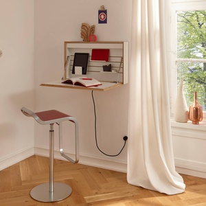 Sekretär FLATBOX Müller Small Living weiß-Birkenkante