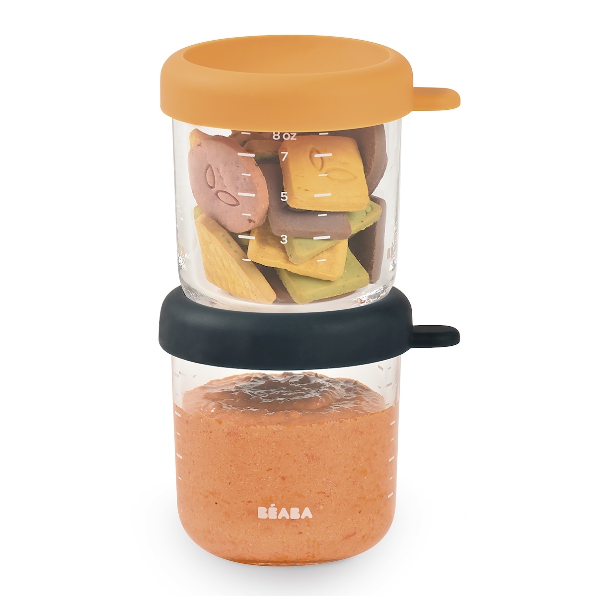 Set aus 2 Gläsern 250ml Beaba blau sunrise