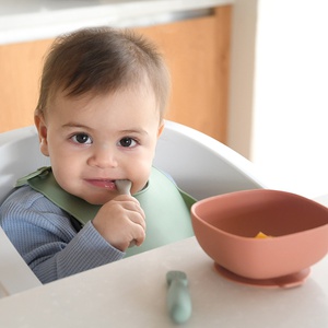 Set aus 2 Silikon-Pre-Löffeln Beaba grün-grau