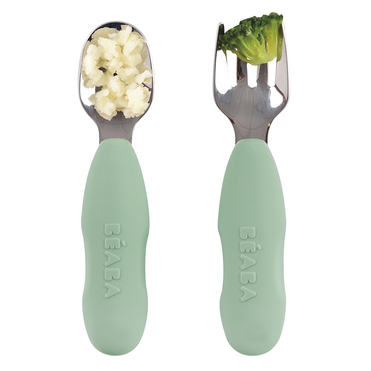 Set mit 2 Deckeln aus rostfreiem Stahl Beaba grün