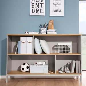 Sideboard 4 offene Fächer BENNE Paidi Eiche Montana Schiefergrau