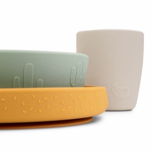 Silicone dinner set STICK&STAY LALEE Done by Deer Colour Mix