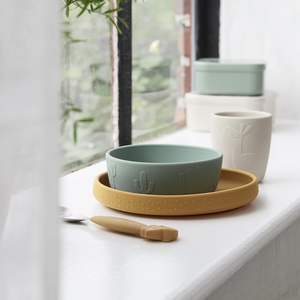 Silicone dinner set STICK&STAY LALEE Done by Deer Colour Mix