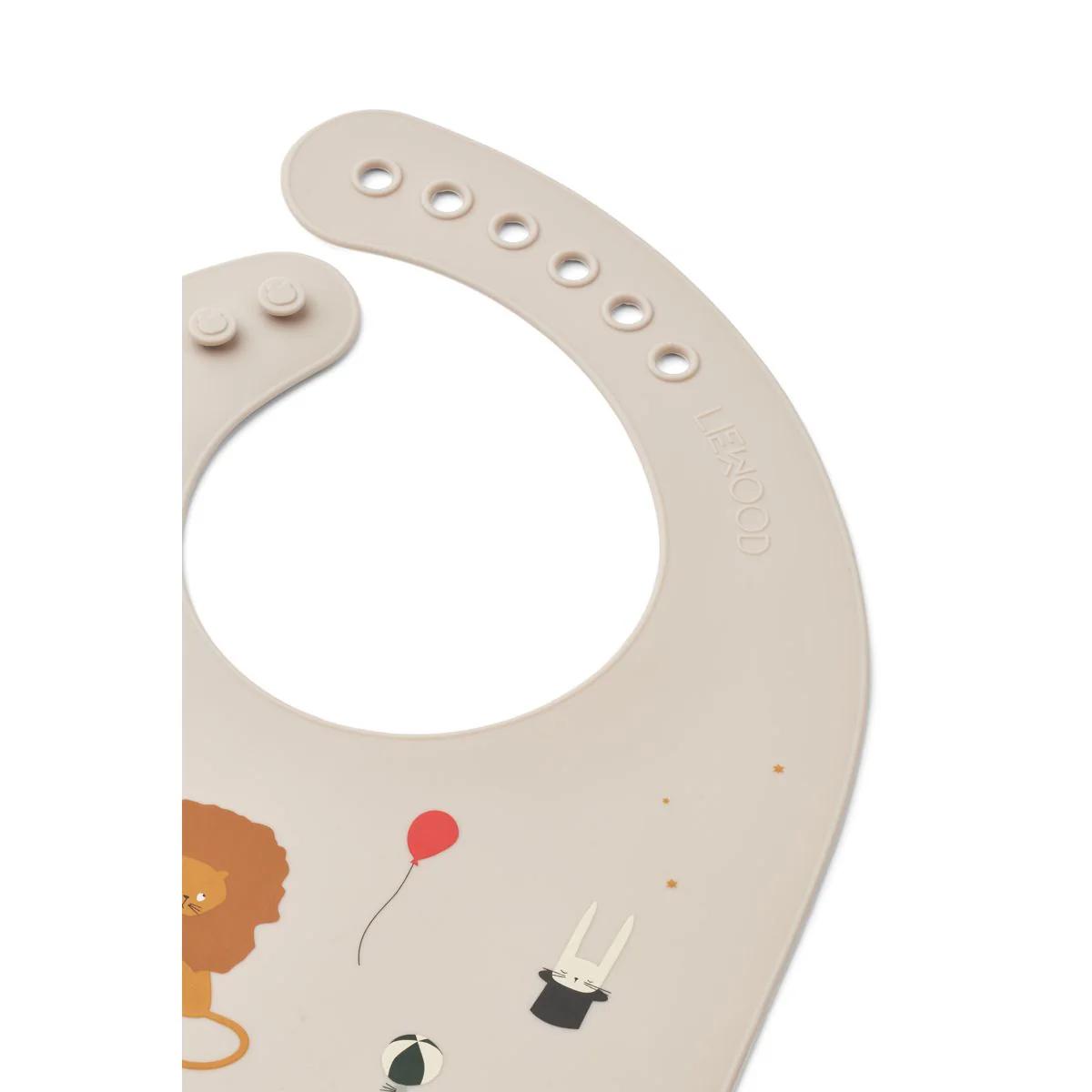 Silikon-Lätzchen-für-2 TILDA Liewood Circus sandy