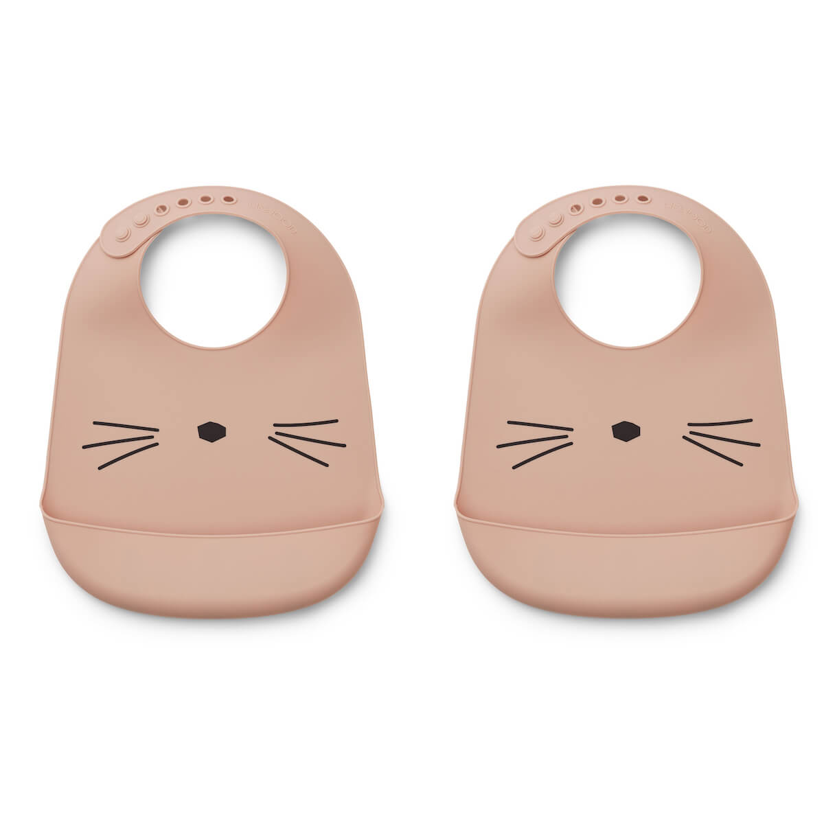 Silikon-Lätzchen-für-2 TILDA Liewood Katze rosa