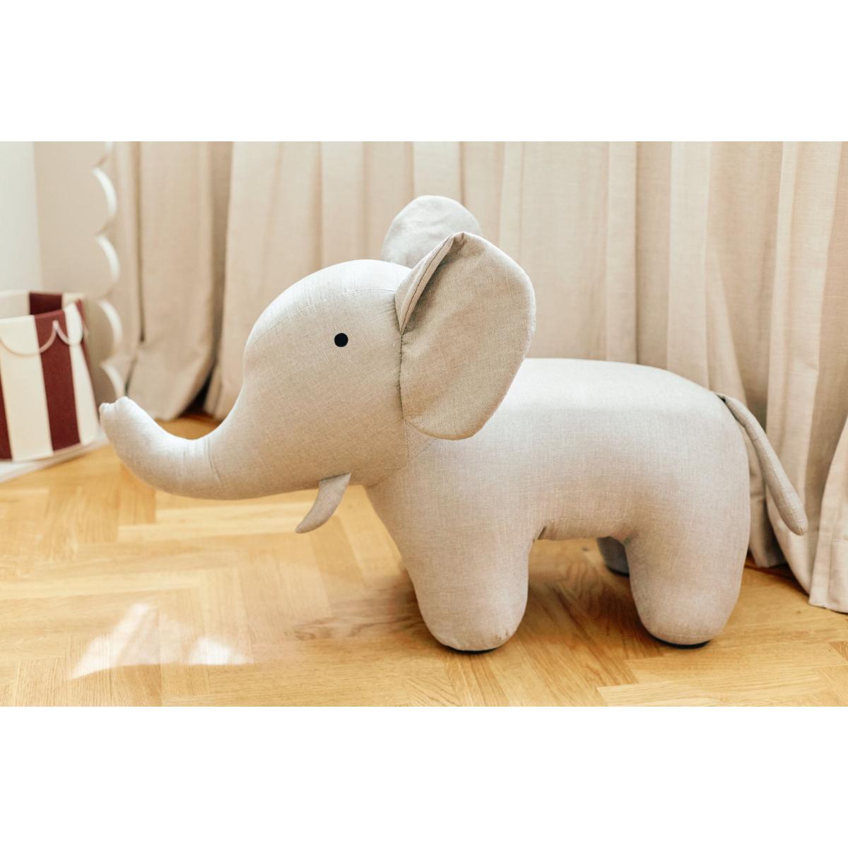 Sitzsack Plüsch ELEPHANT linen grey Childhome