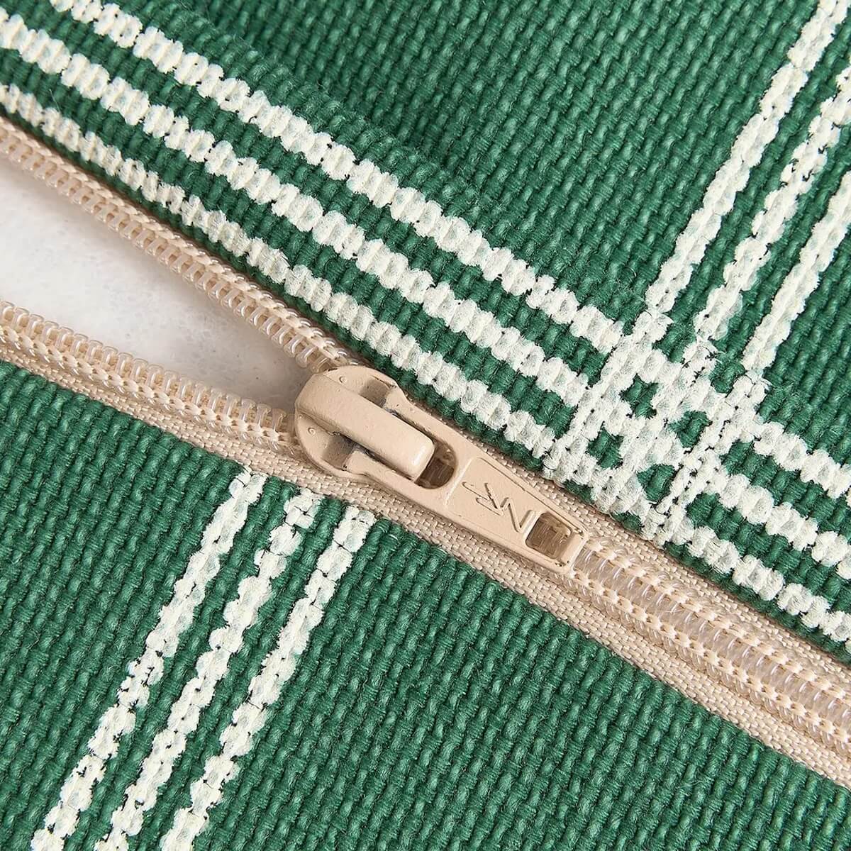 Sitzsack VIBES Nobodinoz Grün Weiß Windowpane