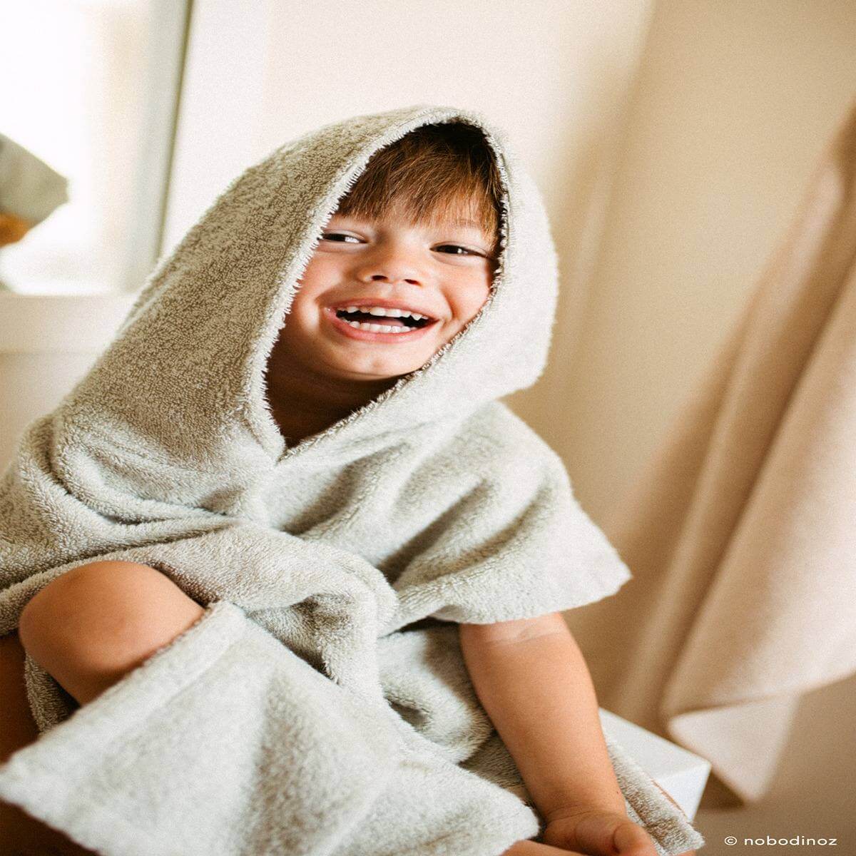 So Cute Poncho 55x58 3-5y Nobodinoz sage green